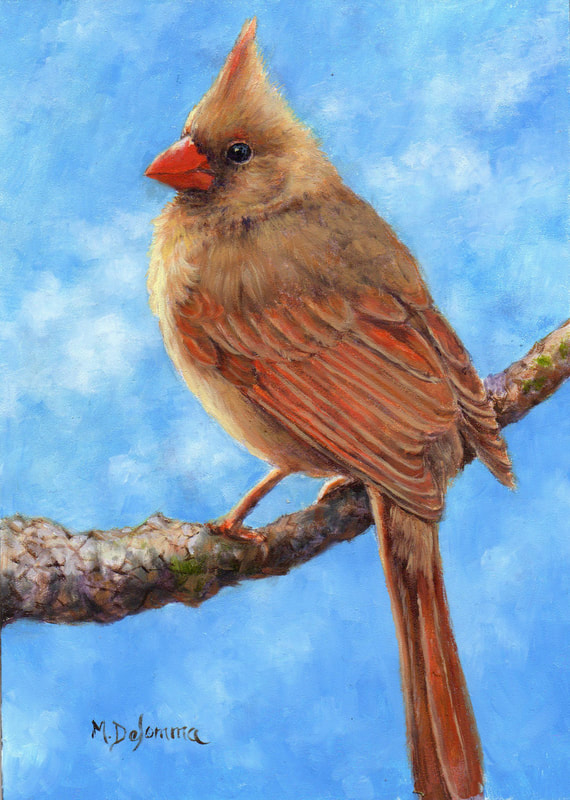 Cardinal painting by Mally Desomma