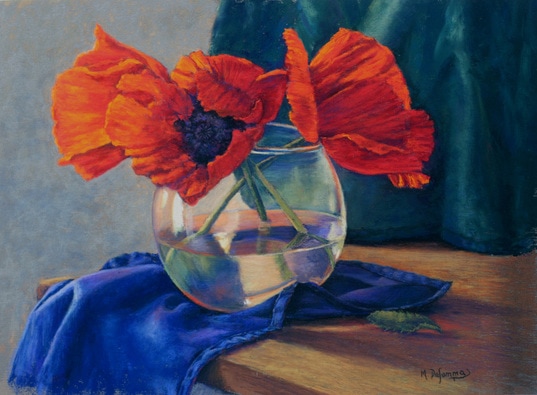 Poppies painting by Mally DeSomma