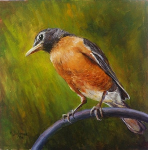 Robin Bird painting by Mally DeSomma