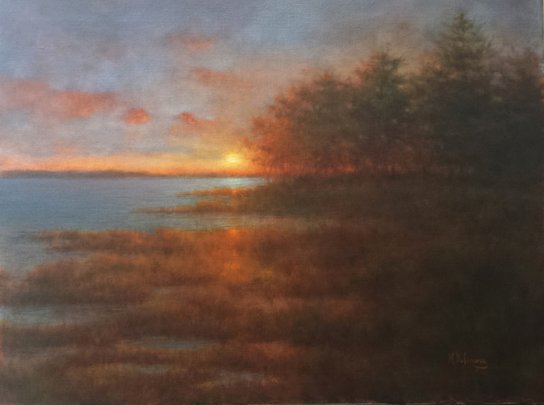 Sunset Painting in Pastel by Mally DeSomma