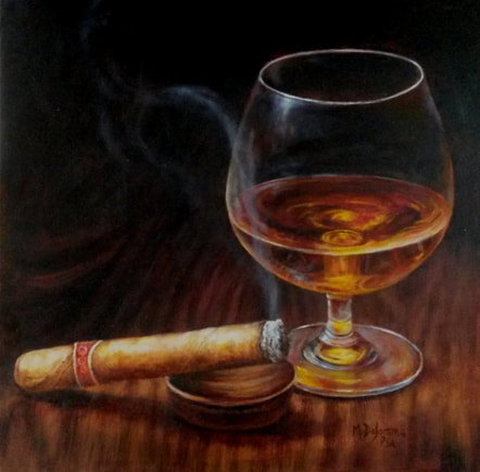 Cigar Temptations painting by Mally DeSomma